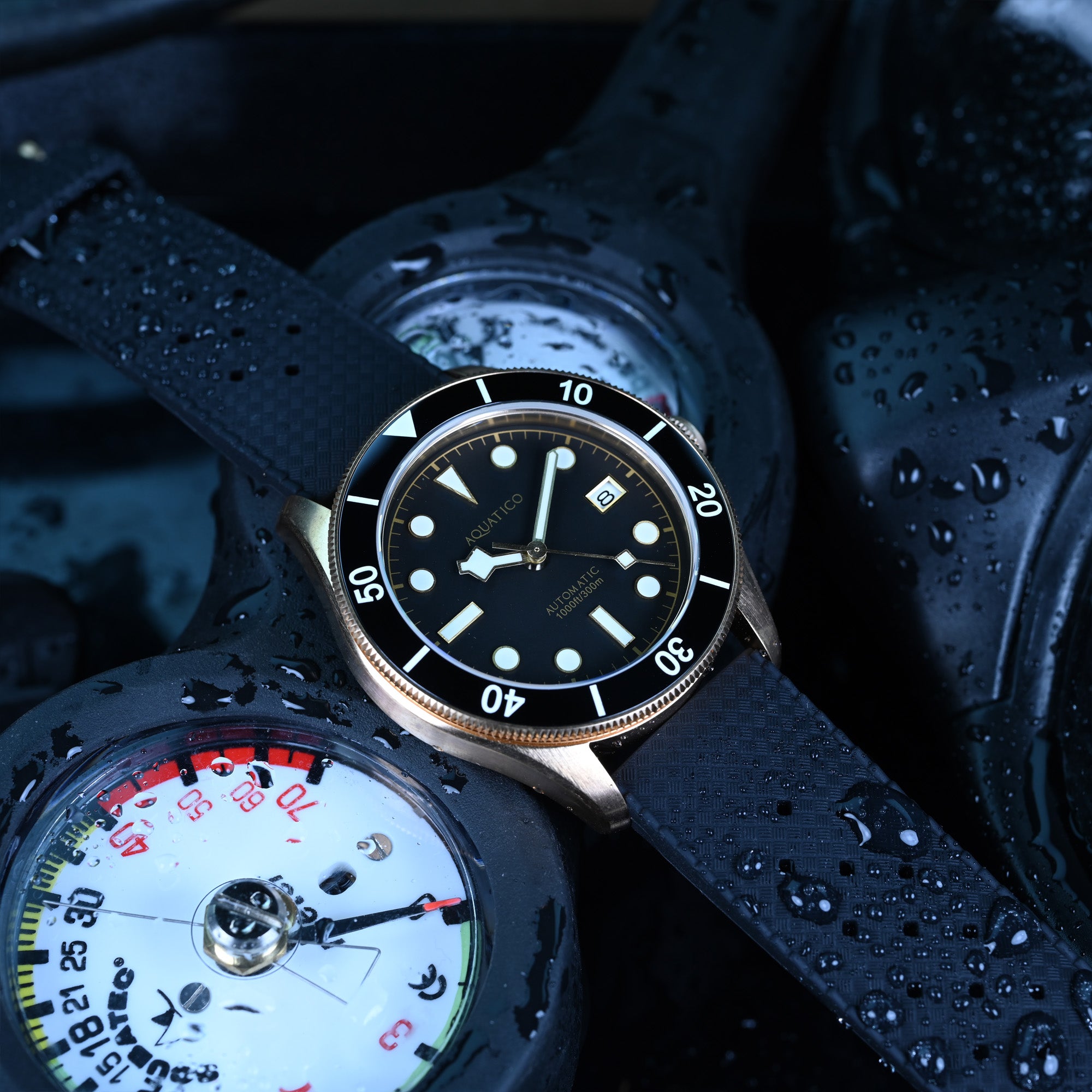 Best Bronze Dive Watch Black Dial Under $500 Automatic Bronze Diver Watch