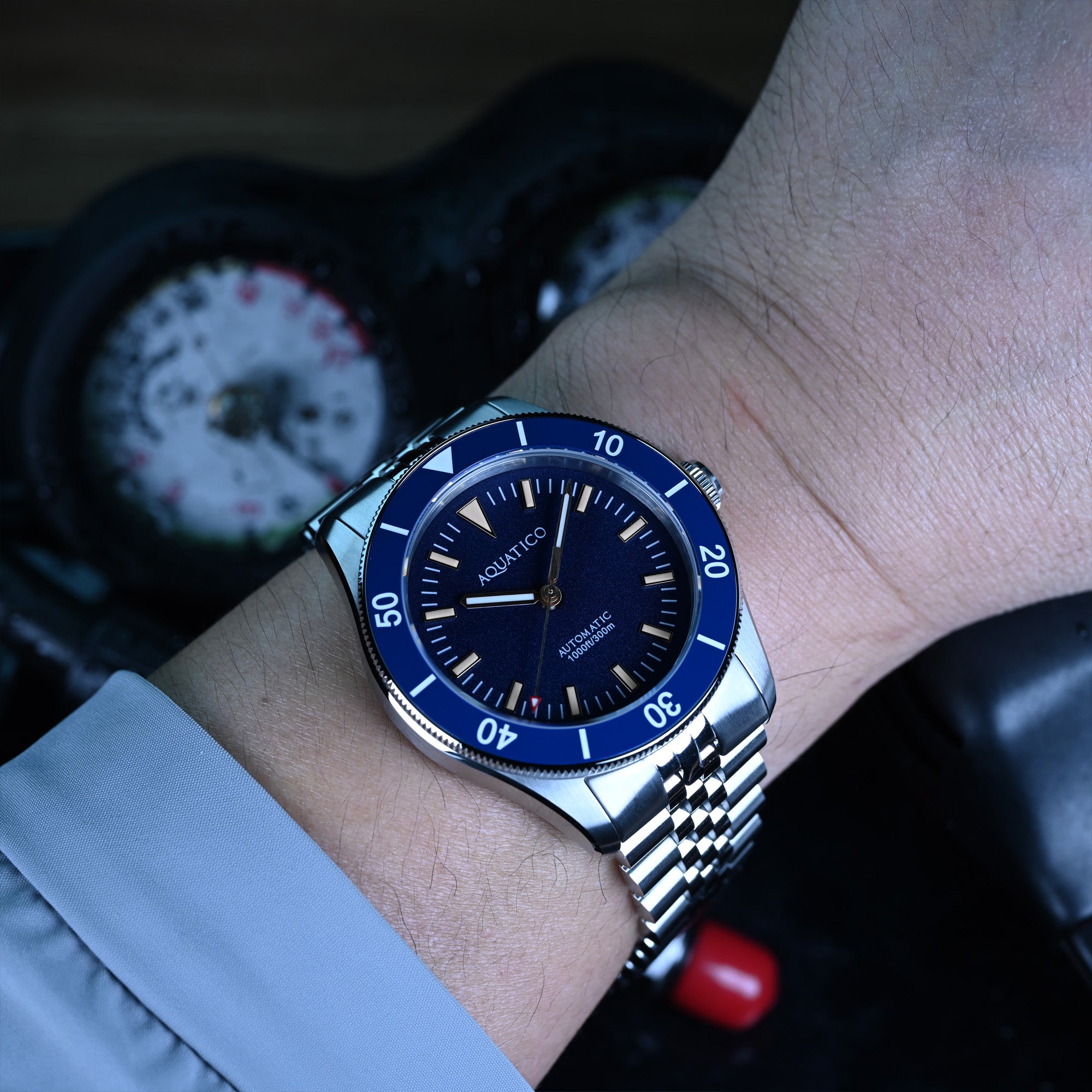 Blue Dial No Date Automatic Diver Watch