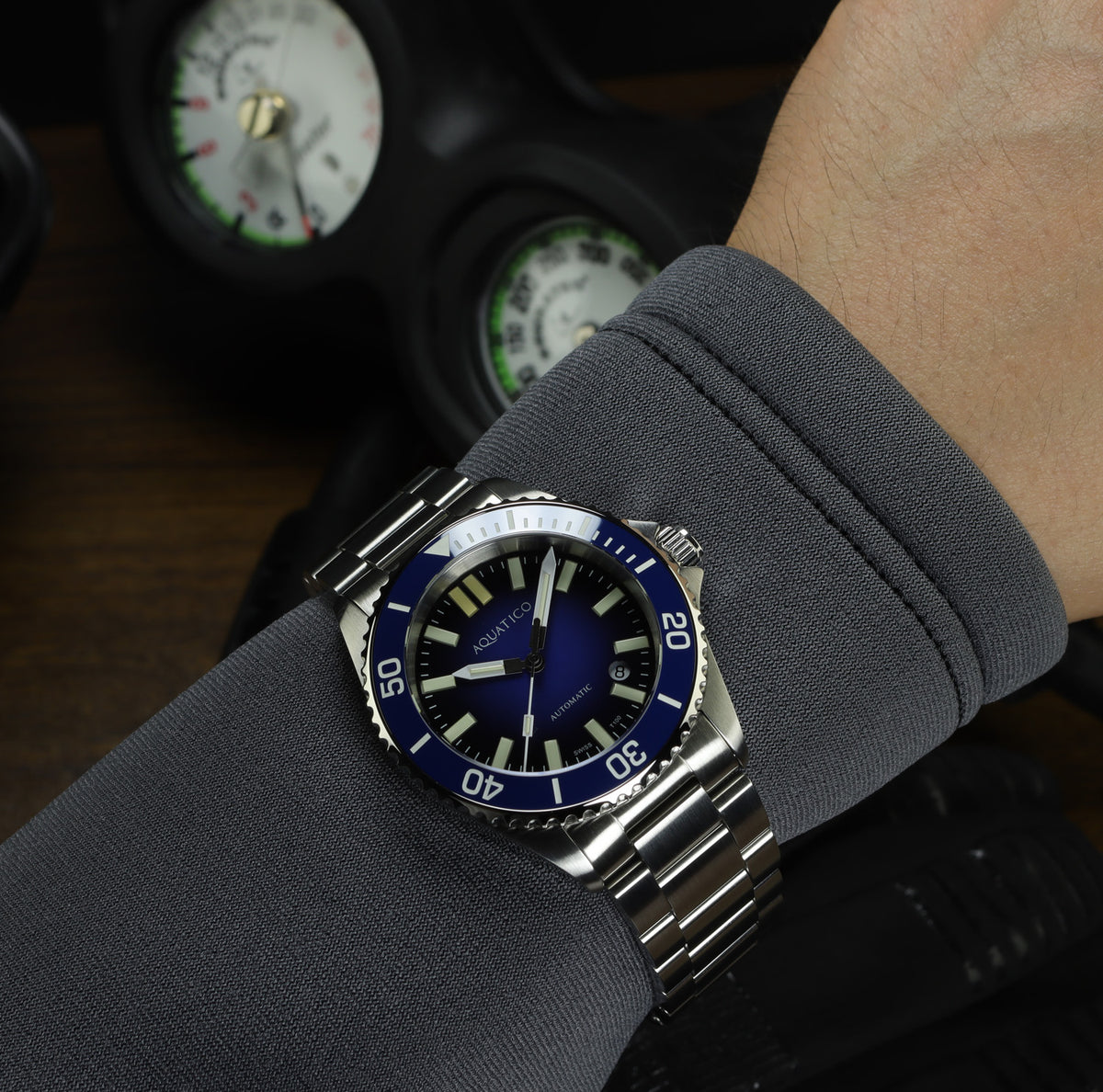 Men's Tritium Watch with Blue Dial