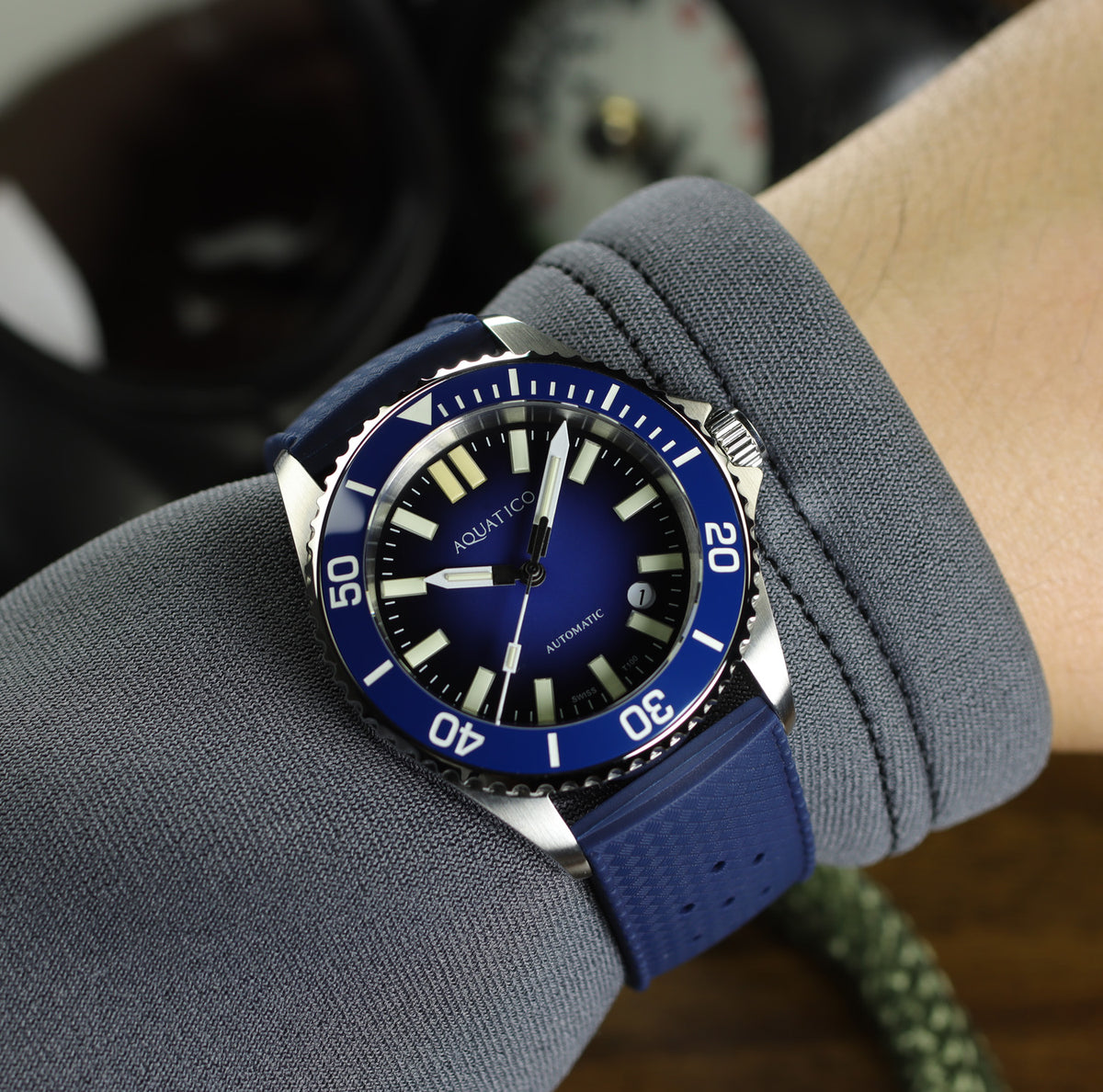 Men's Tritium Watch with Blue Dial