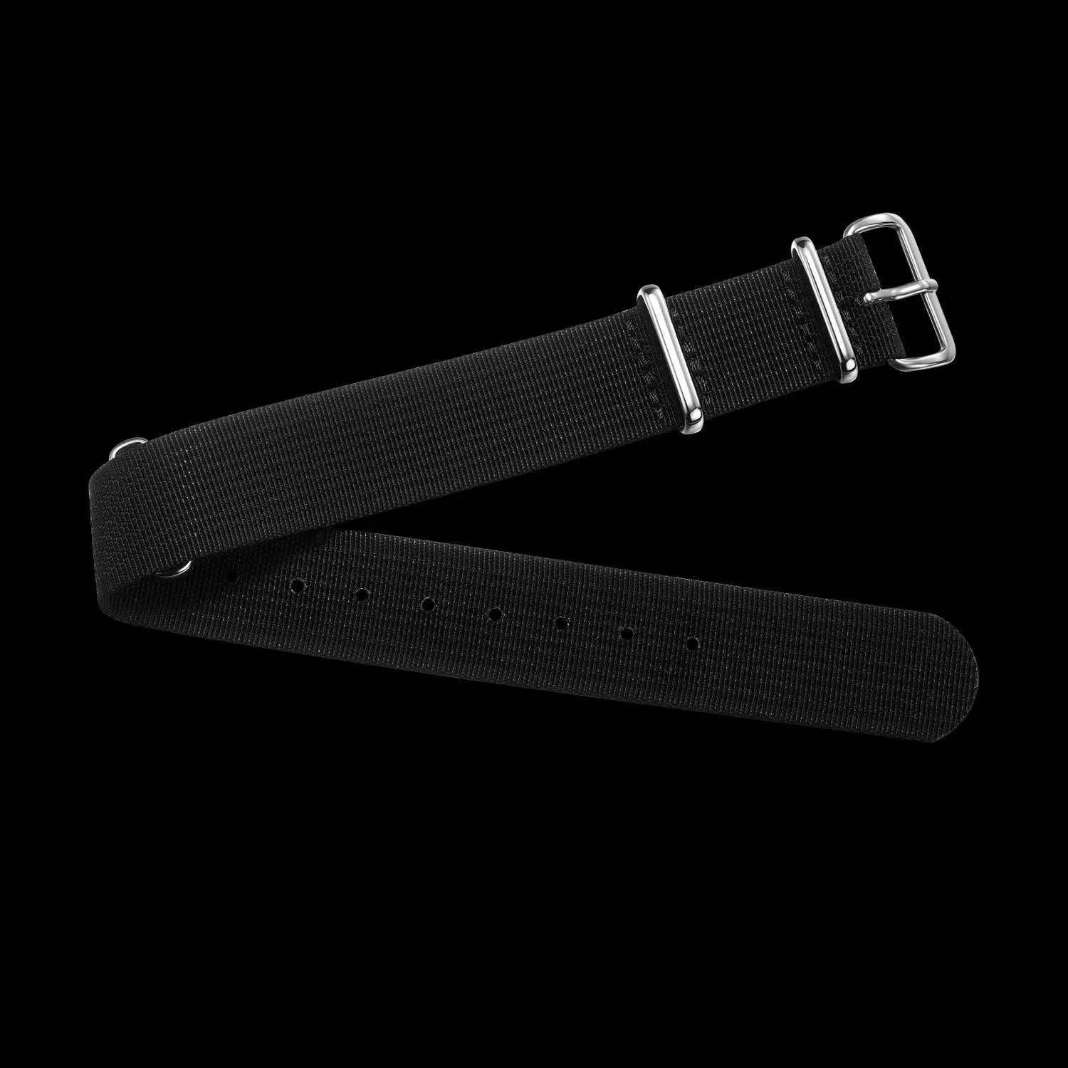 Aquatico Black Nato Watch Strap 20mm aquaticowatchshop