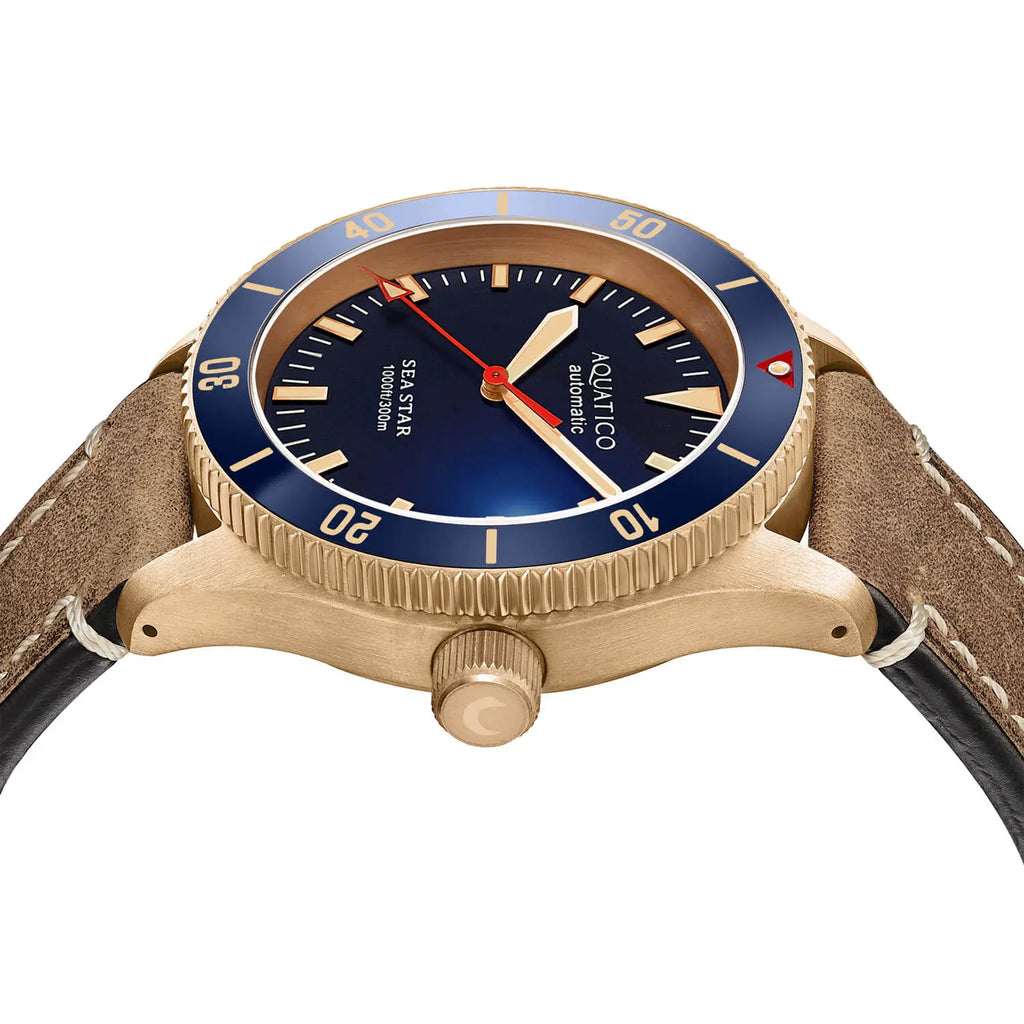 Aquatico Bronze Sea Star Blue Dial Watch (NH35 No Date) aquaticowatchshop