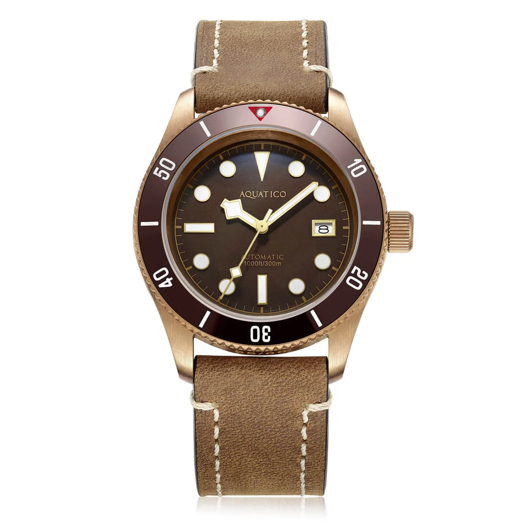 Aquatico Bronze Sea Star Brown Dial Watch (Ceramic Insert) aquaticowatchshop