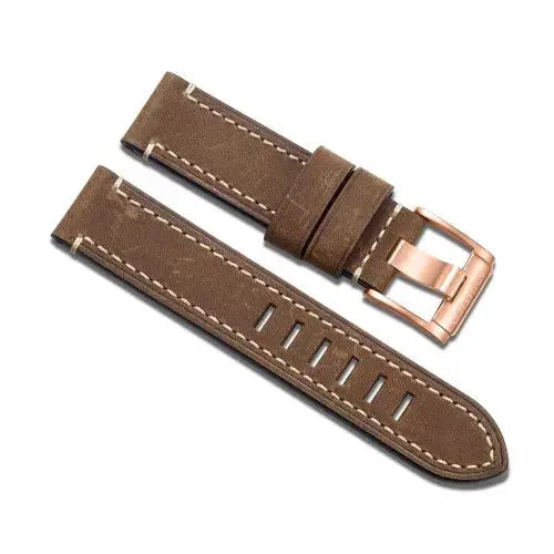Aquatico Hand Made Horween Leather Strap & Bronze Buckle 22mm aquaticowatchshop