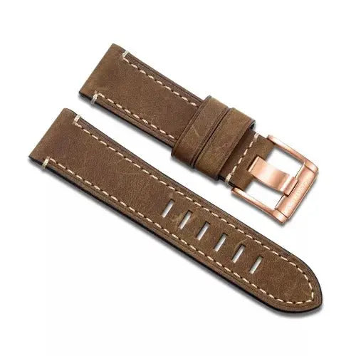 Aquatico Hand Made Horween Leather Strap & Bronze Buckle 24mm aquaticowatchshop