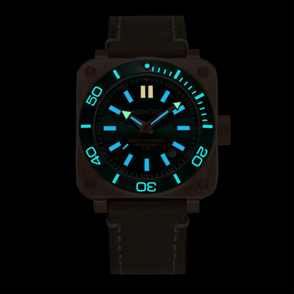 Aquatico Super Charger Bronze Black Dial Watch (NH35) aquaticowatchshop
