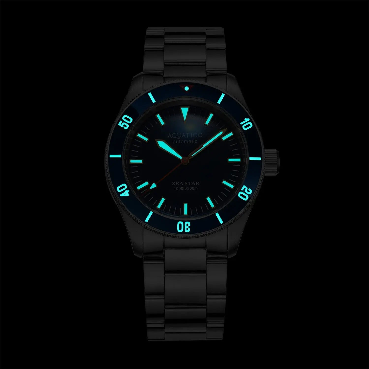 Sea star V2 blue dial ceramic bezel (Swiss SW 200-1) No Date aquaticowatchshop