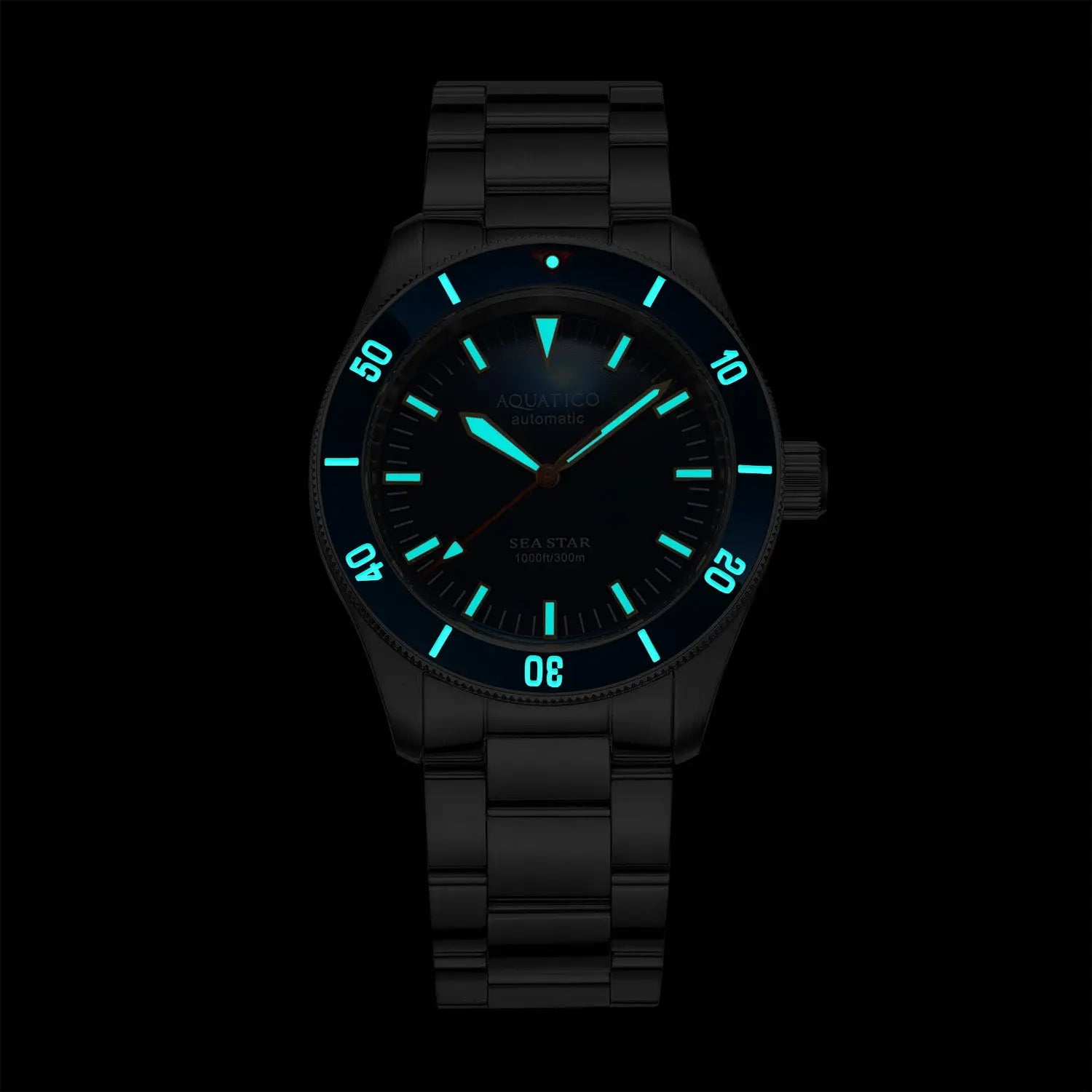 Sea star V2 green dial ceramic bezel (Swiss SW 200-1) No Date aquaticowatchshop