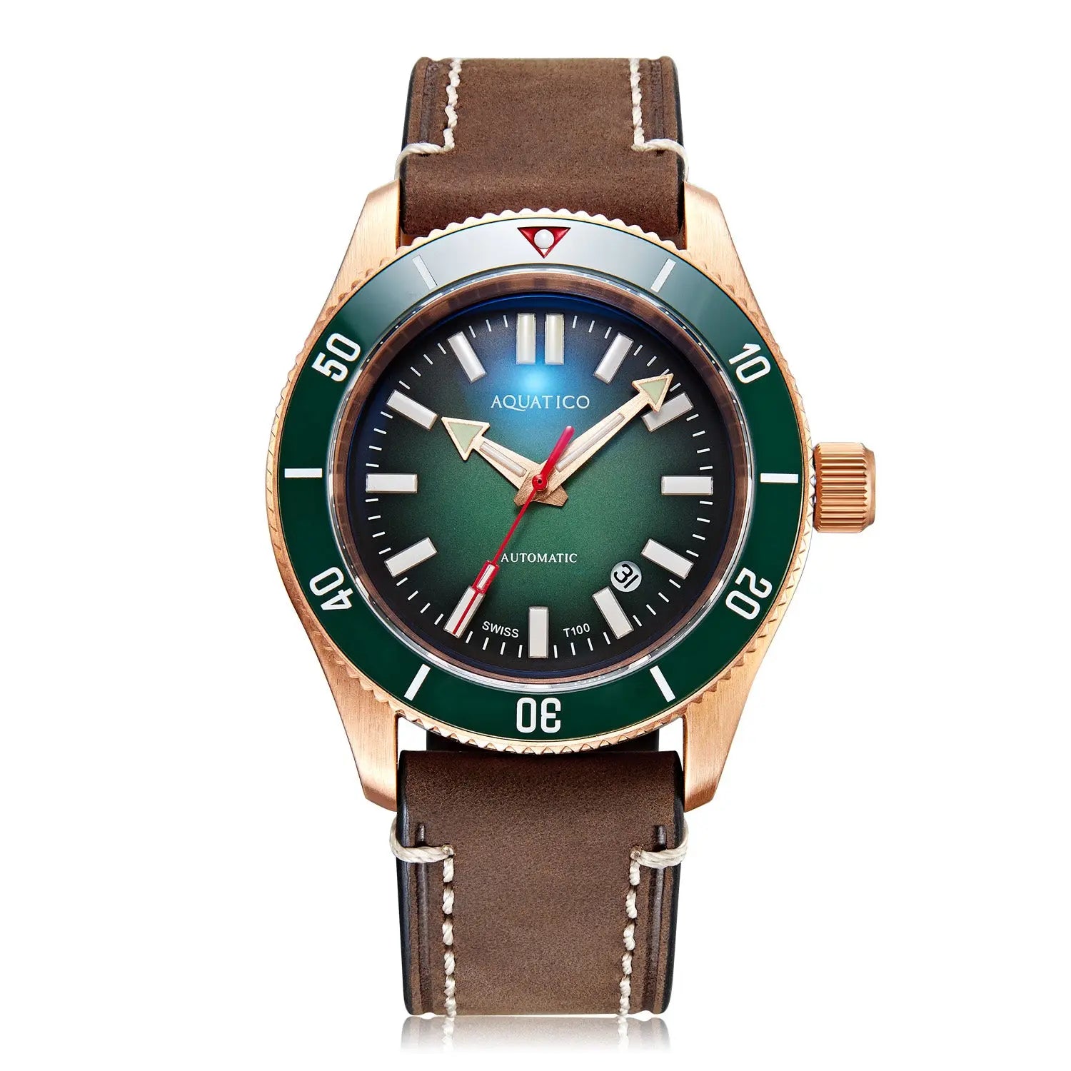 Super Star Bronze Tritium Green Dial(SWISS MADE ETA2824-2) aquaticowatchshop