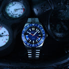 Best automatic GMT tritium watch blue dial dive watch