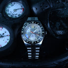 Best automatic GMT tritium watch silver dial dive watch