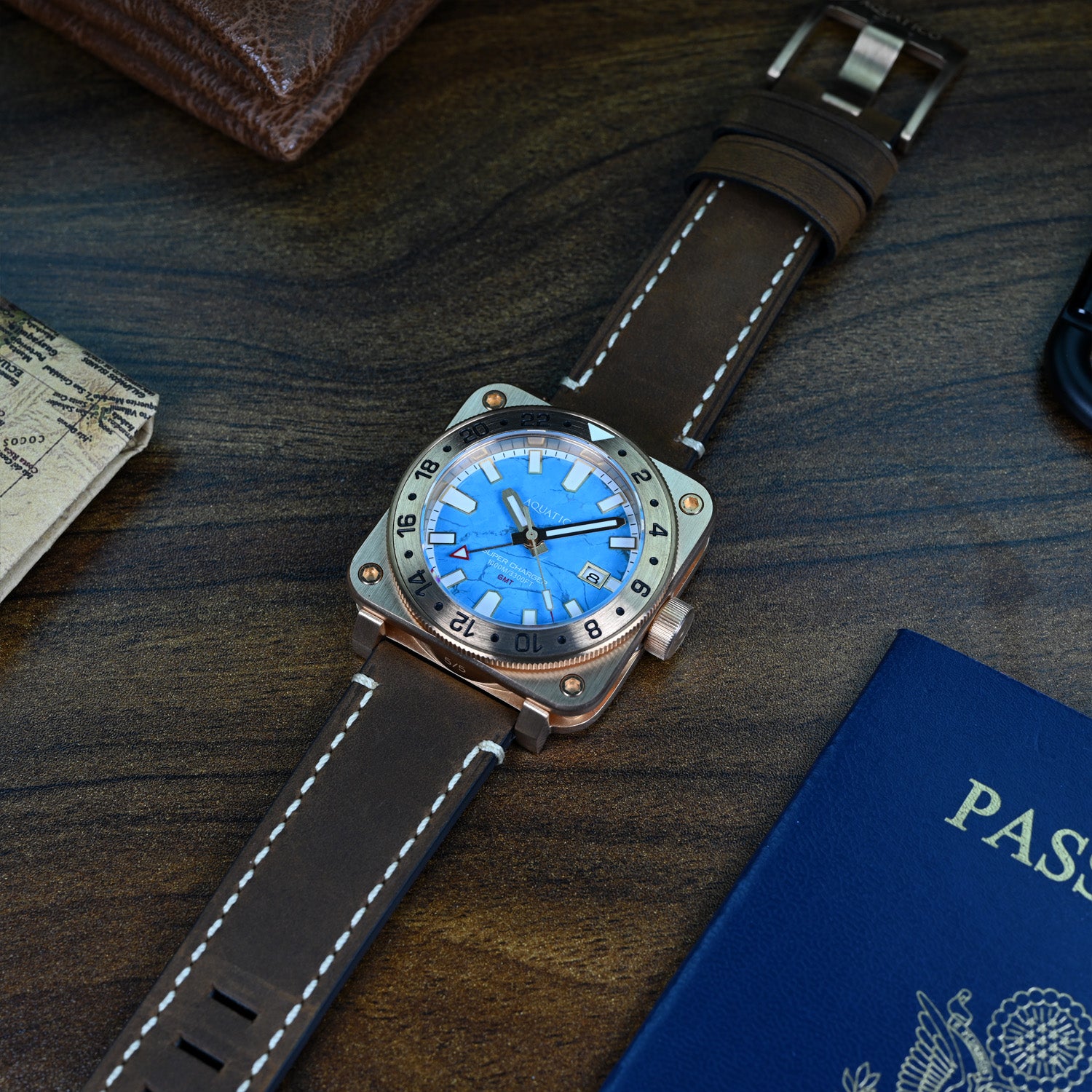 【Z21103】アクアマリン Best Turquoise Stone Dial Watch for Sale – Luxury Automatic