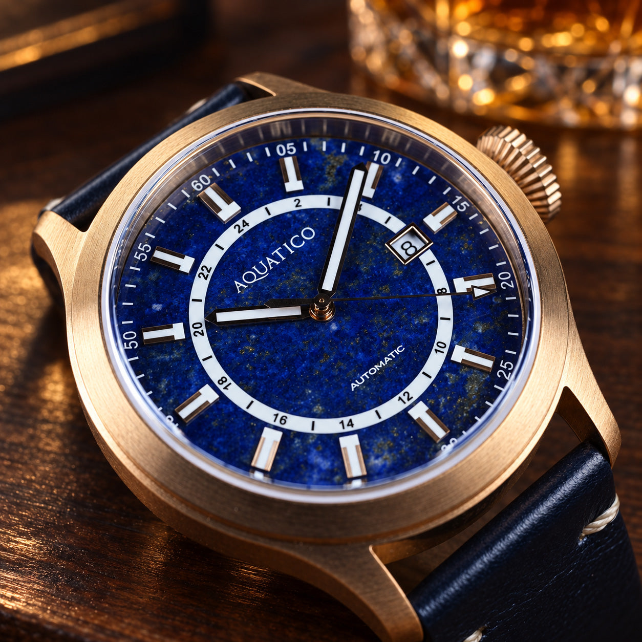 Bronze Lapis Lazuli Dial Automatic Watch | Aquatico – AQUATICO