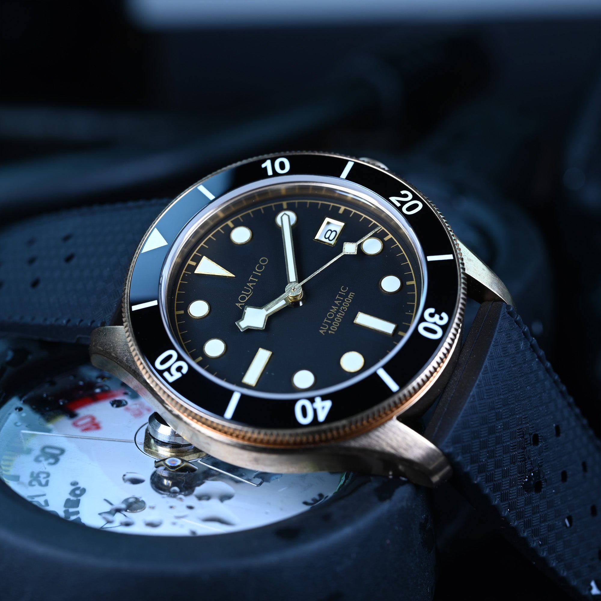 Marine Grade Bronze Dive Watch Case Black Dial