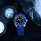 Blue Dial Bronze Diver Watch with Sapphire Crystal