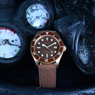 42mm Bronze Dive Watch with Brown Dial and Bronze Case