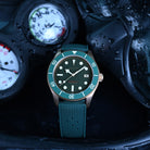 42mm Bronze Dive Watch with Green Dial and Automatic Movement