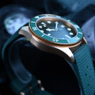 Automatic Bronze Dive Watch Green Dial on Wrist