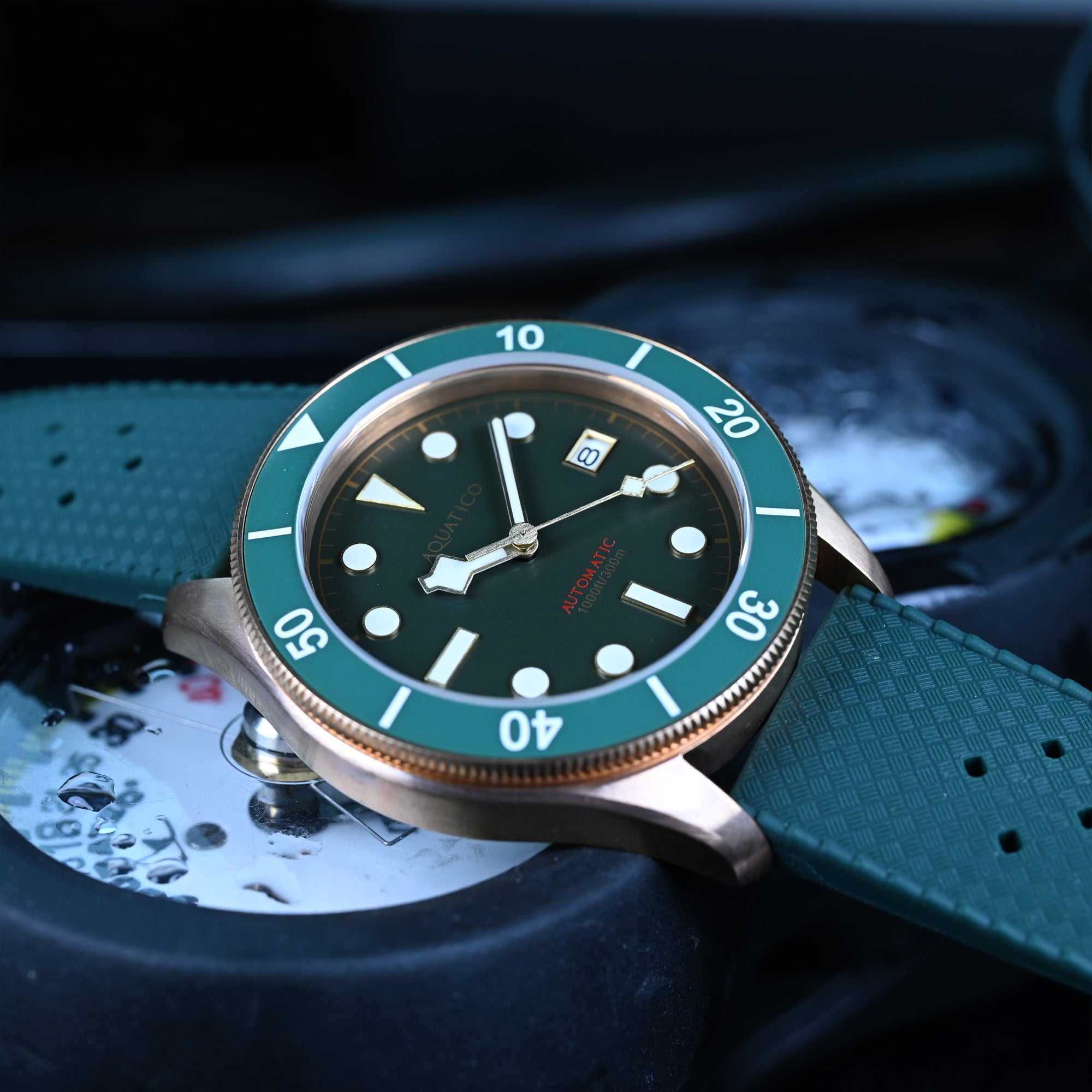 Bronze patina dive watch automatic for men under 500 – AQUATICO