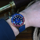 Aquatico Bronze GMT Watch with Blue Dial