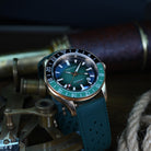Aquatico Bronze GMT Watch with Green Dial