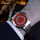 Aquatico Bronze Maverick with natural red agate dial