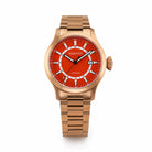 Aquatico Bronze Maverick automatic watch with natural red agate stone dial and bronze case