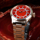Bronze Maverick automatic watch with unique natural agate pattern