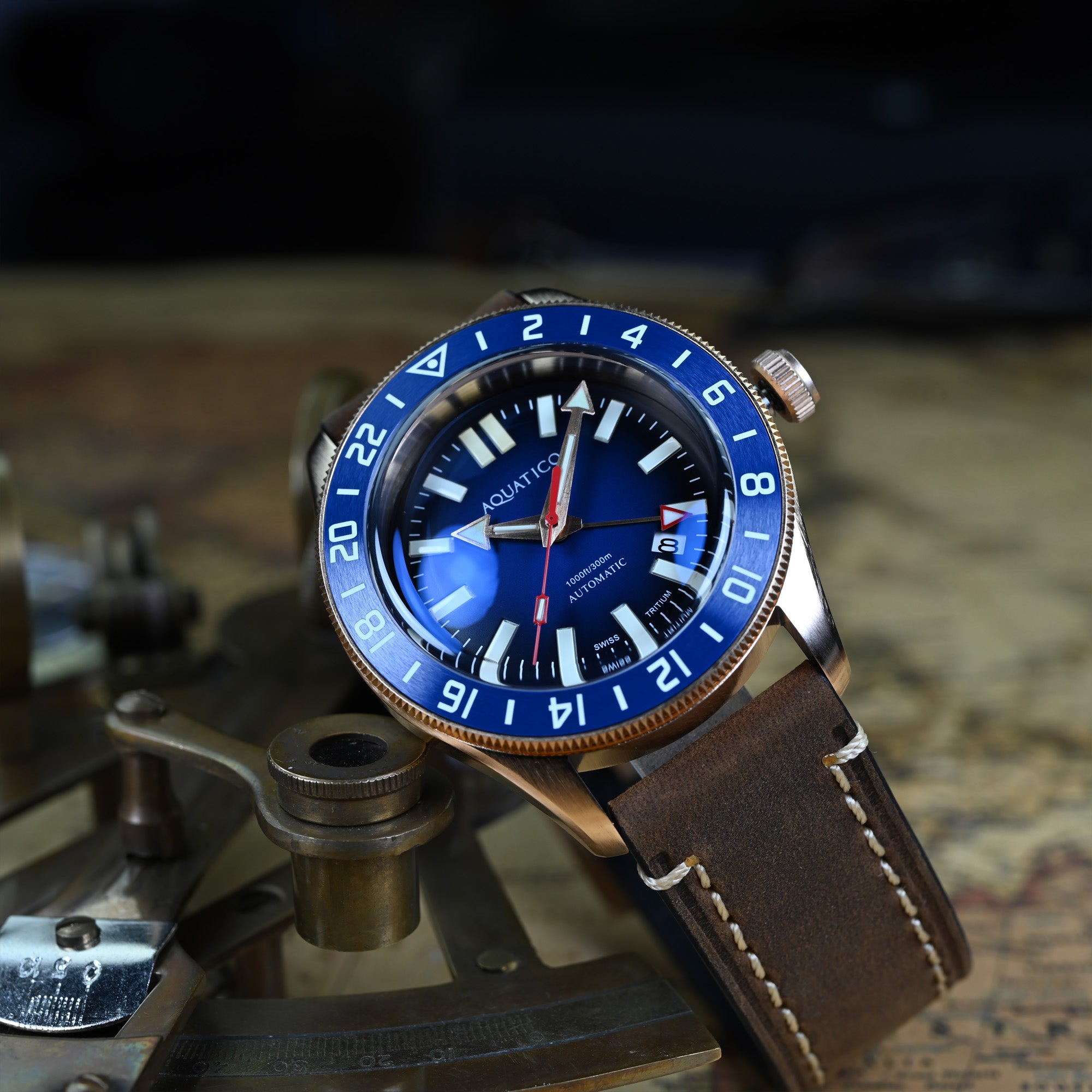 Bronze Dive Watch with Swiss Tritium Illumination