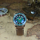 Bronze Tritium GMT Watch Green Dial