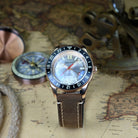 Bronze Tritium GMT Watch Silver Dial