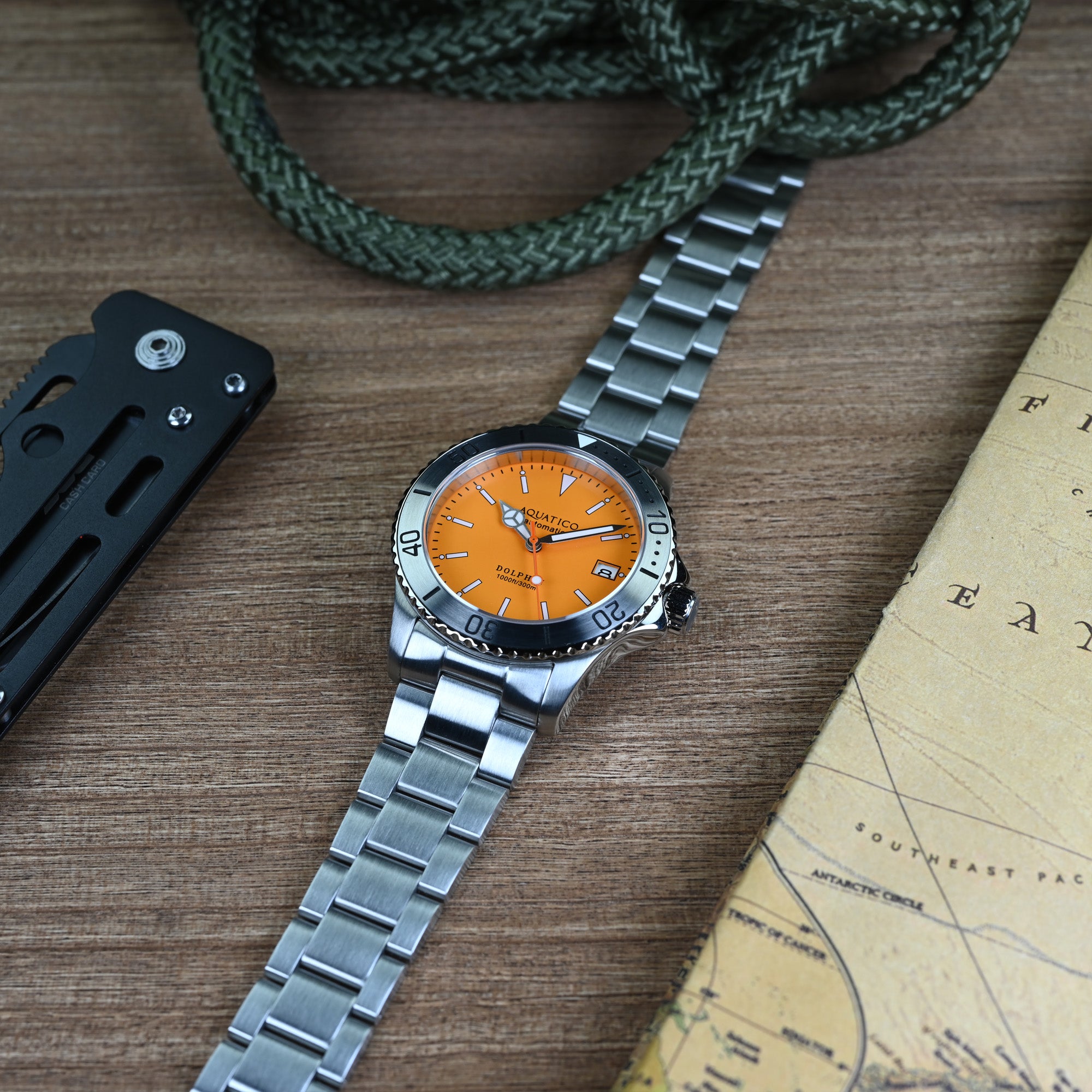 Aquatico Dolphin Orange Dial Watch – AQUATICO