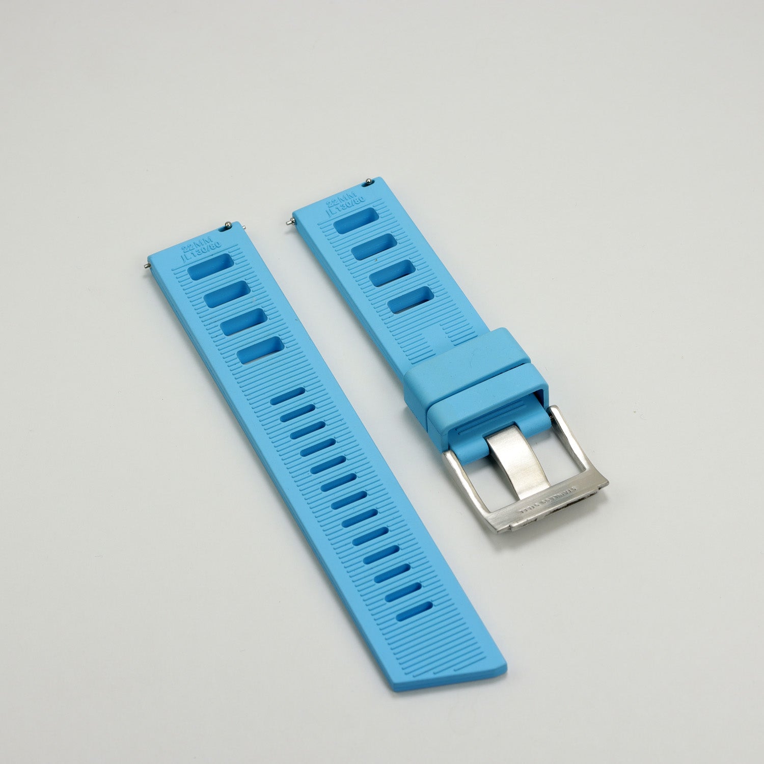 ブルージュ f&ss Best Sky Blue 22mm FKM Rubber Strap – Vulcanized & Waterproof for