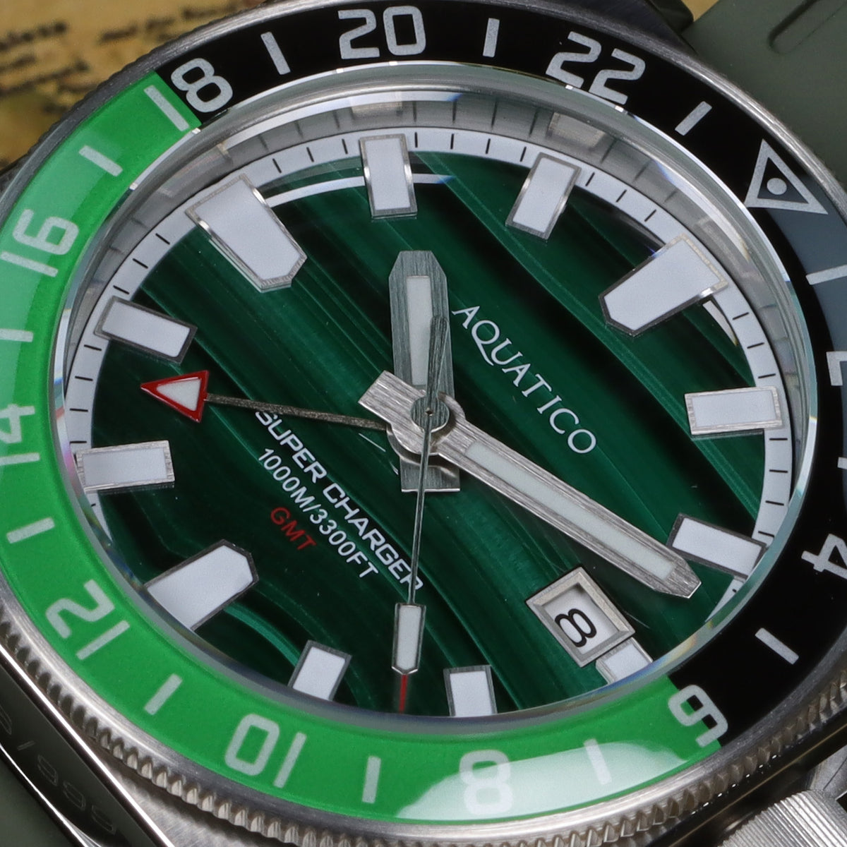 Malachite Dial Watch for Sale – Luxury Green Gemstone Timepieces – AQUATICO