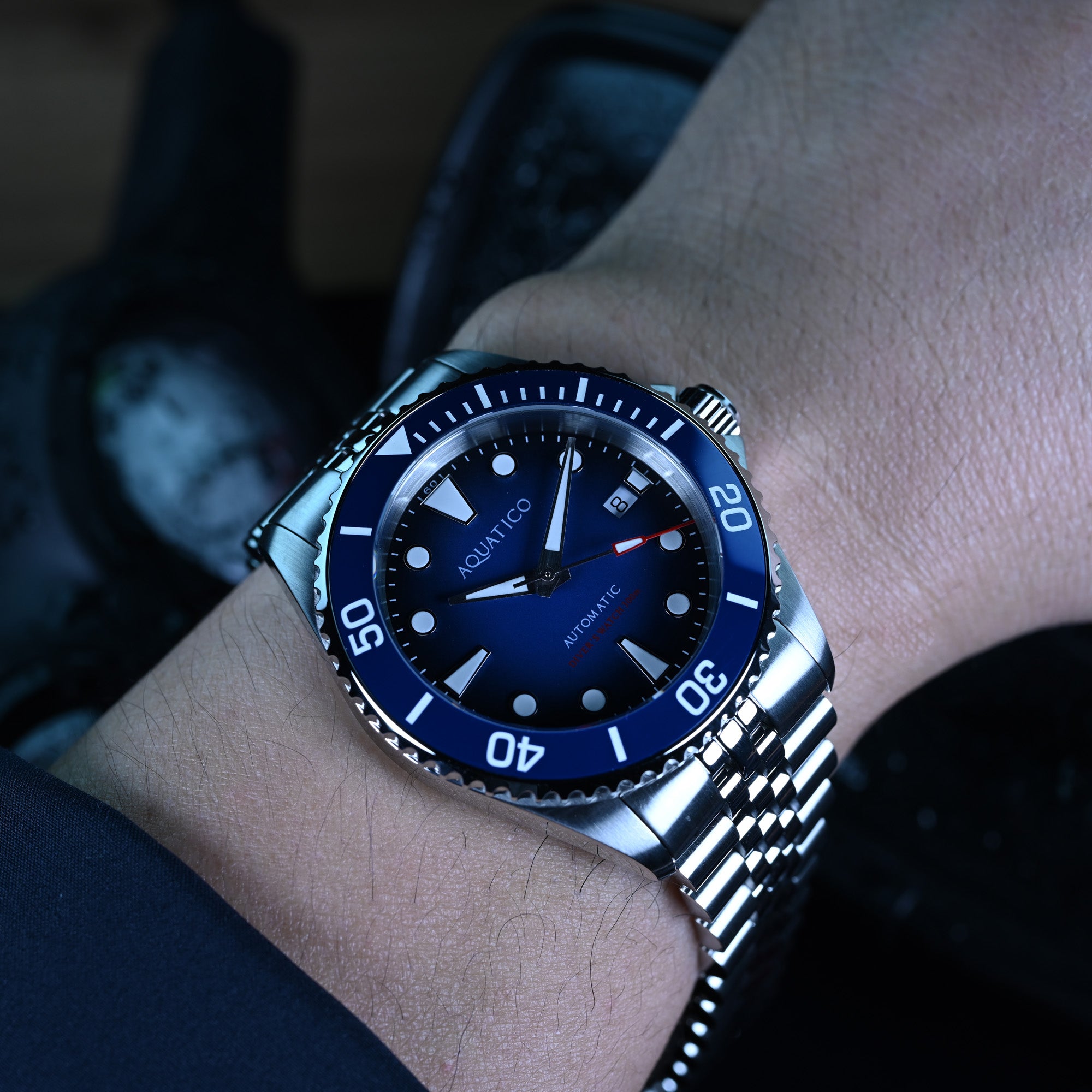 Luxury style blue dial automatic dive watch under $500
