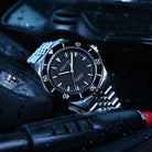 Automatic Dive Watch with No Date Black Dial