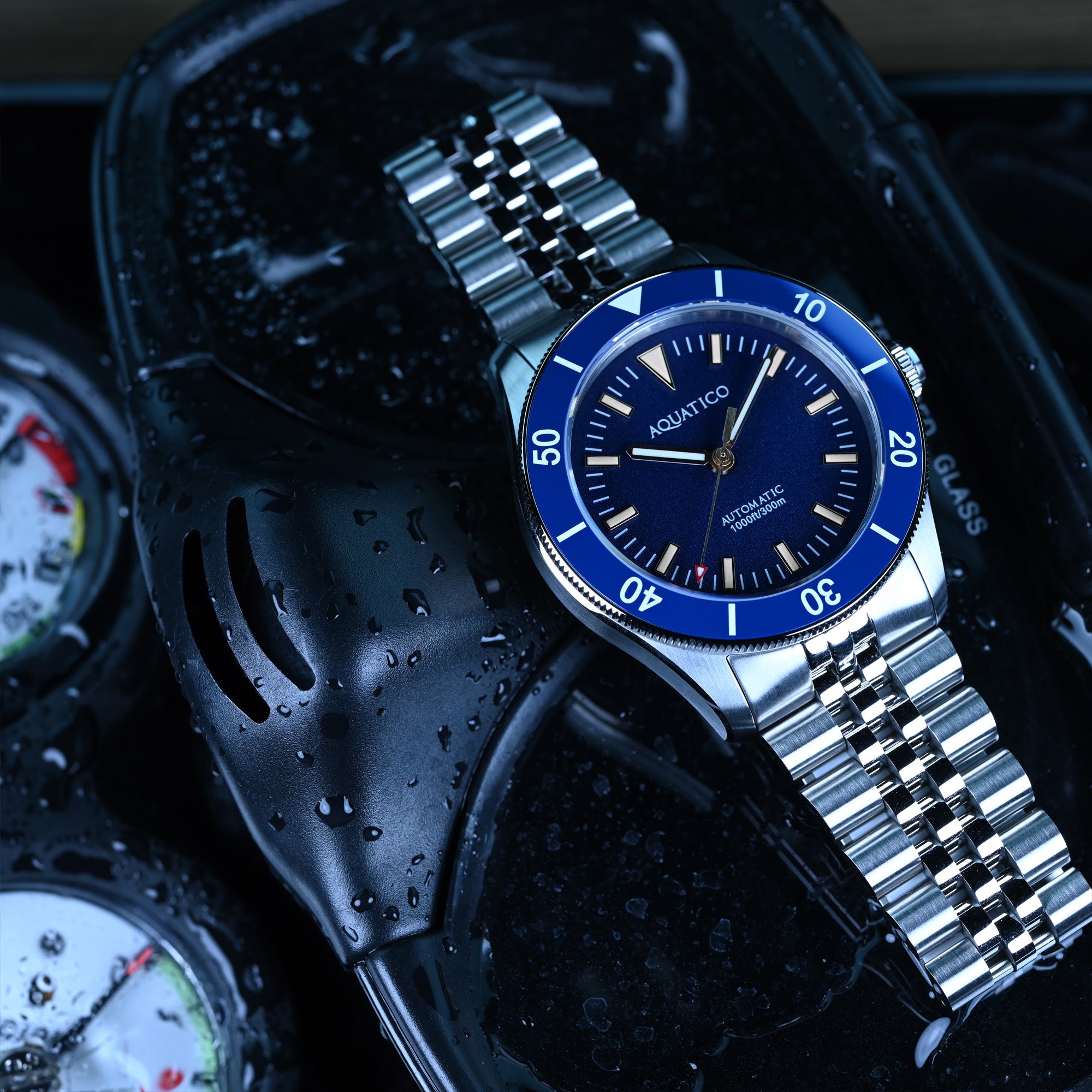 No Date Blue Dial Automatic Dive Watch for Men