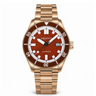 Bronze automatic watch with red aventurine dial