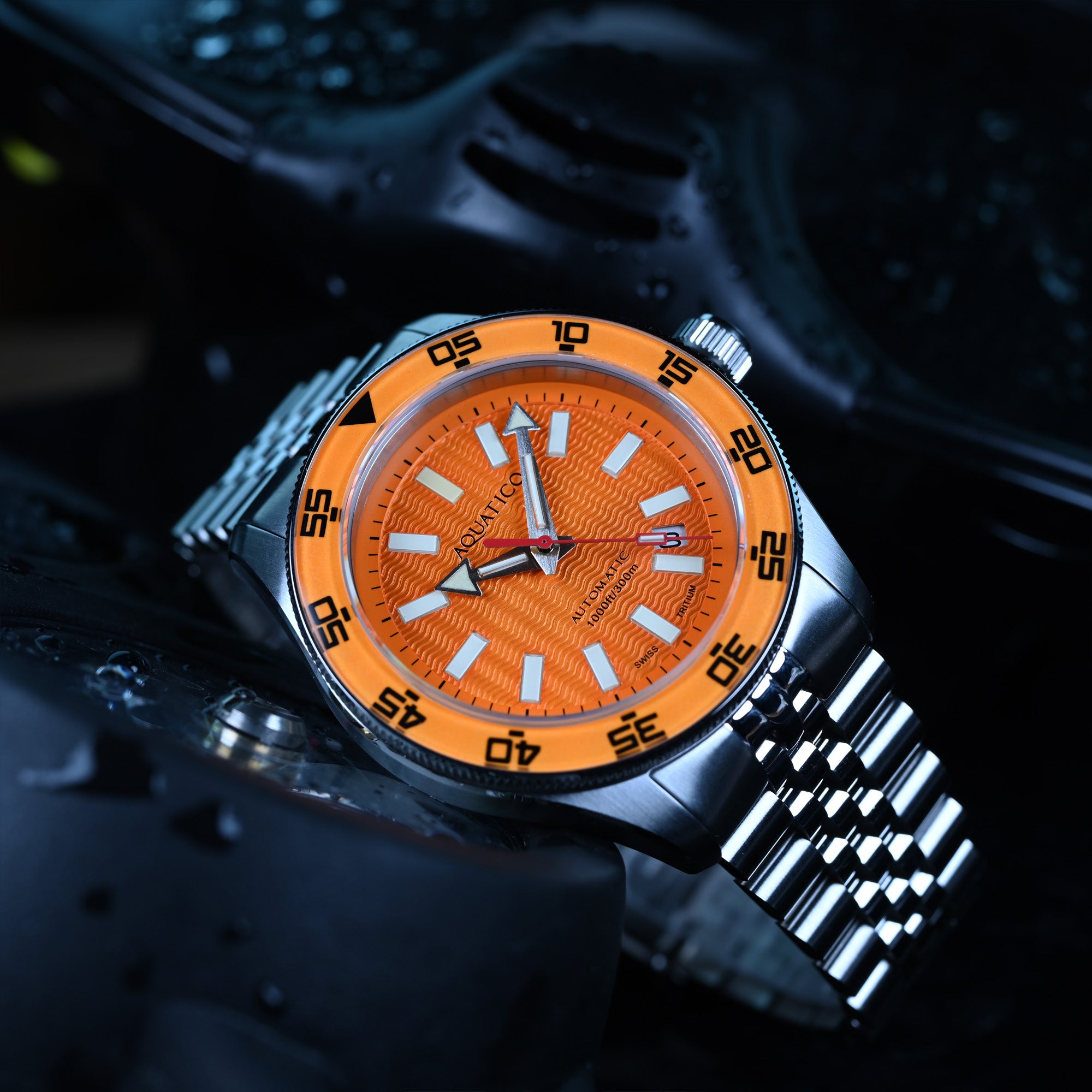 Best 42mm orange bezel Tritium Watch for Sale | Rugged Dive Watch