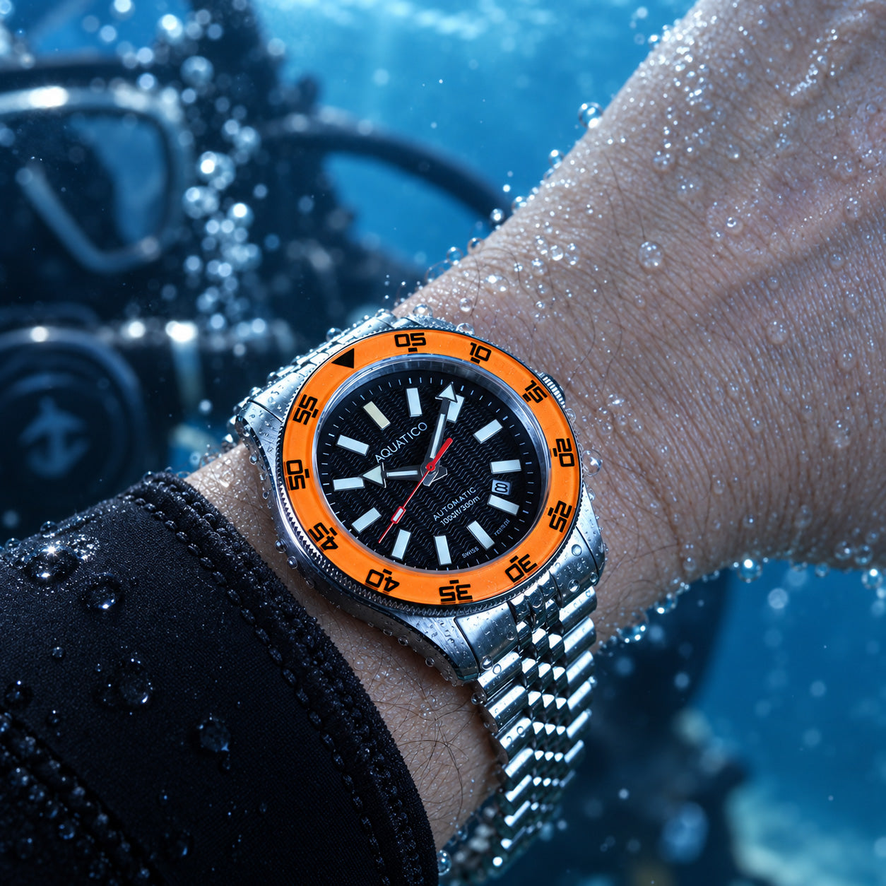 Best 42mm orange bezel Tritium Watch for Sale | Rugged Dive Watch