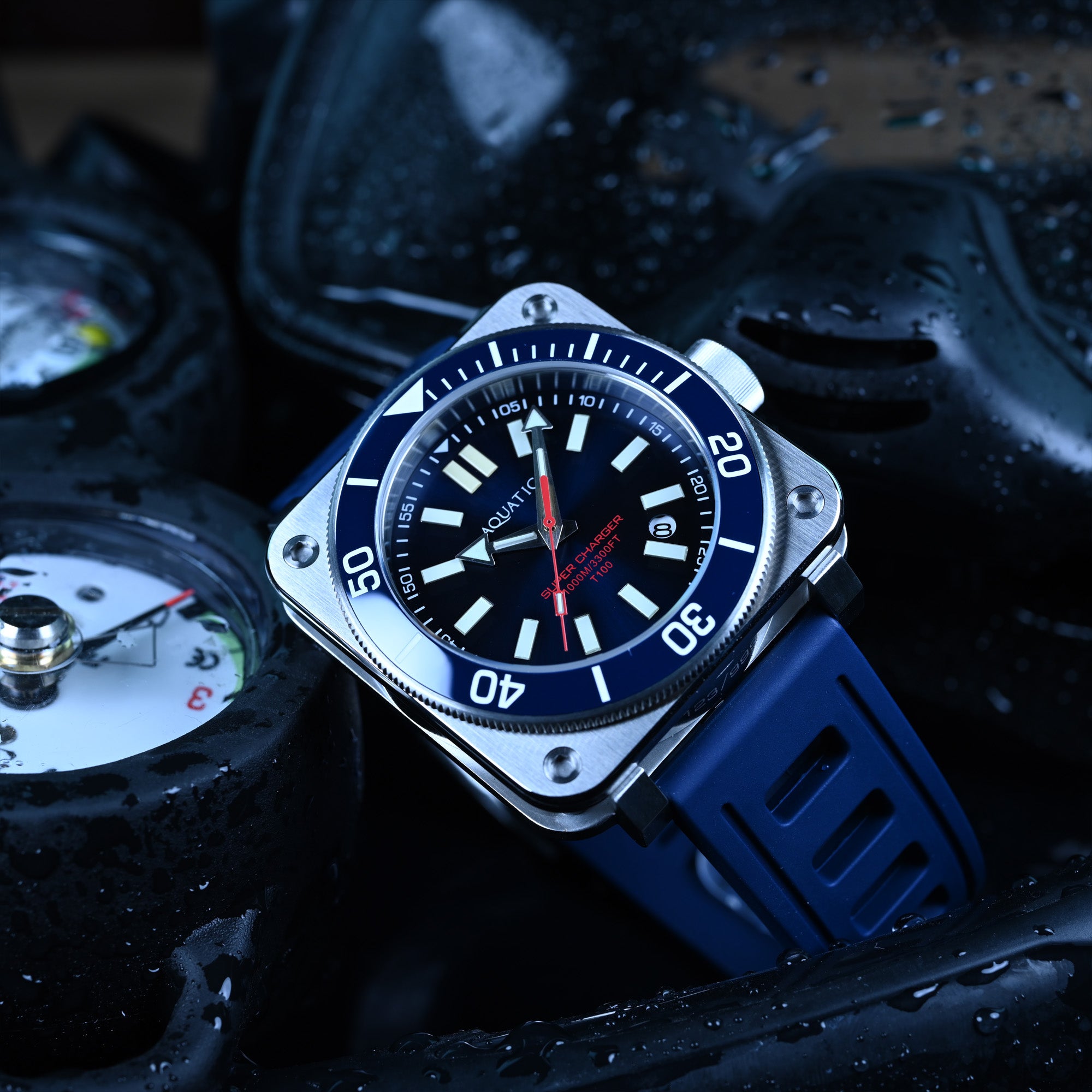 Aquatico Steel Man Blue Dial Ceramic Bezel Watch (NH35) - AQUATICO