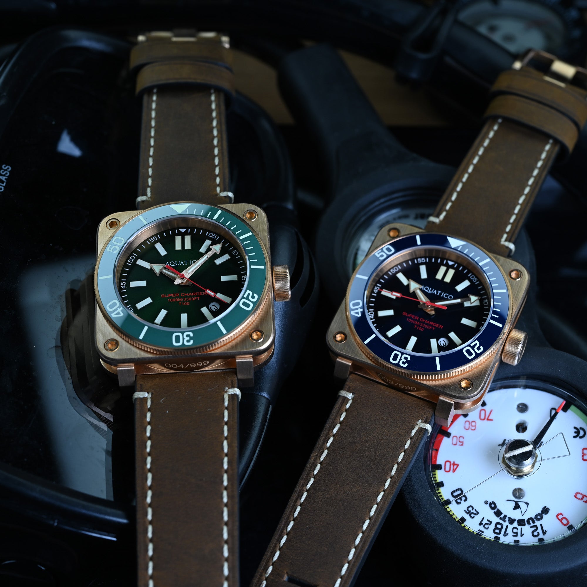 ダークブルーアクアマリン cusn8 bronze watch for sale – AQUATICO