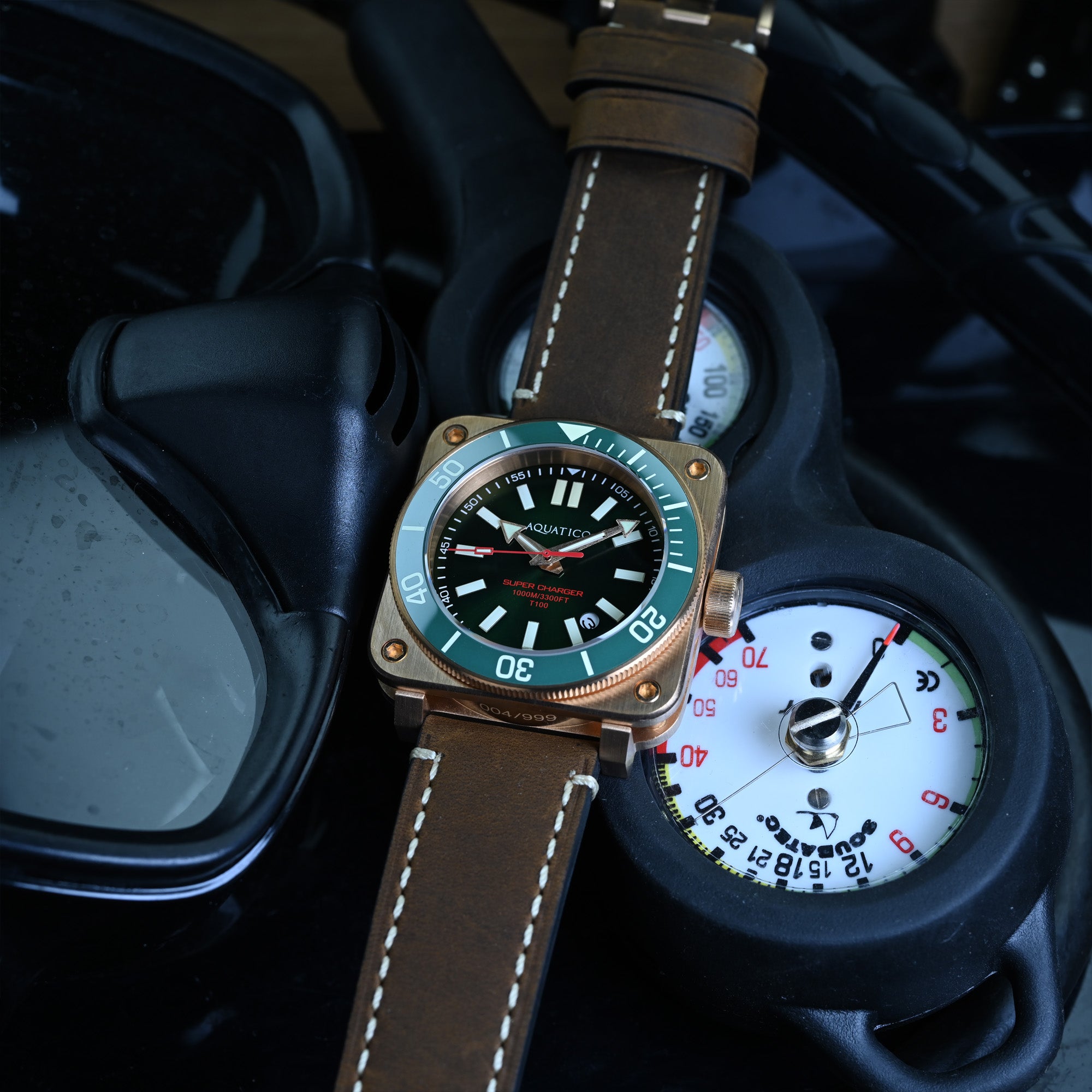 Aquatico Super Charger Bronze Green Dial (NH35) - AQUATICO