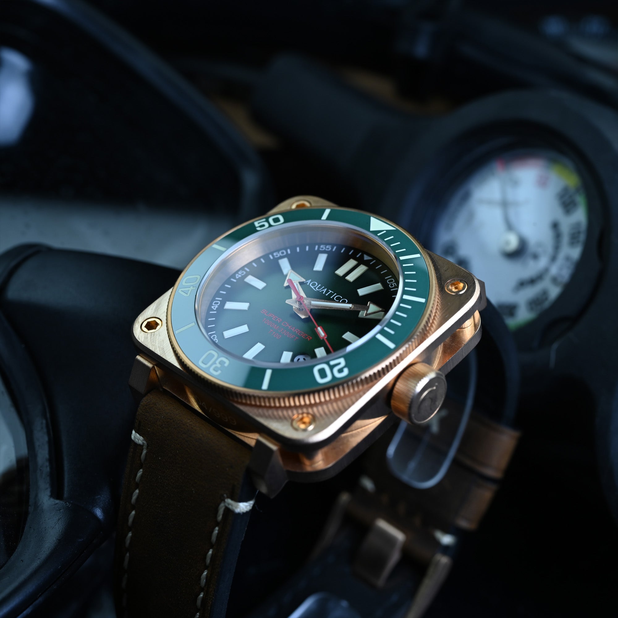 Aquatico Super Charger Bronze Green Dial (NH35) - AQUATICO