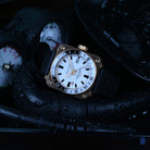 Full lume dial watch for sale with bronze case and GMT function, glowing Super-LumiNova dial