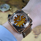 Tiger Eye gemstone dial men's dive watch