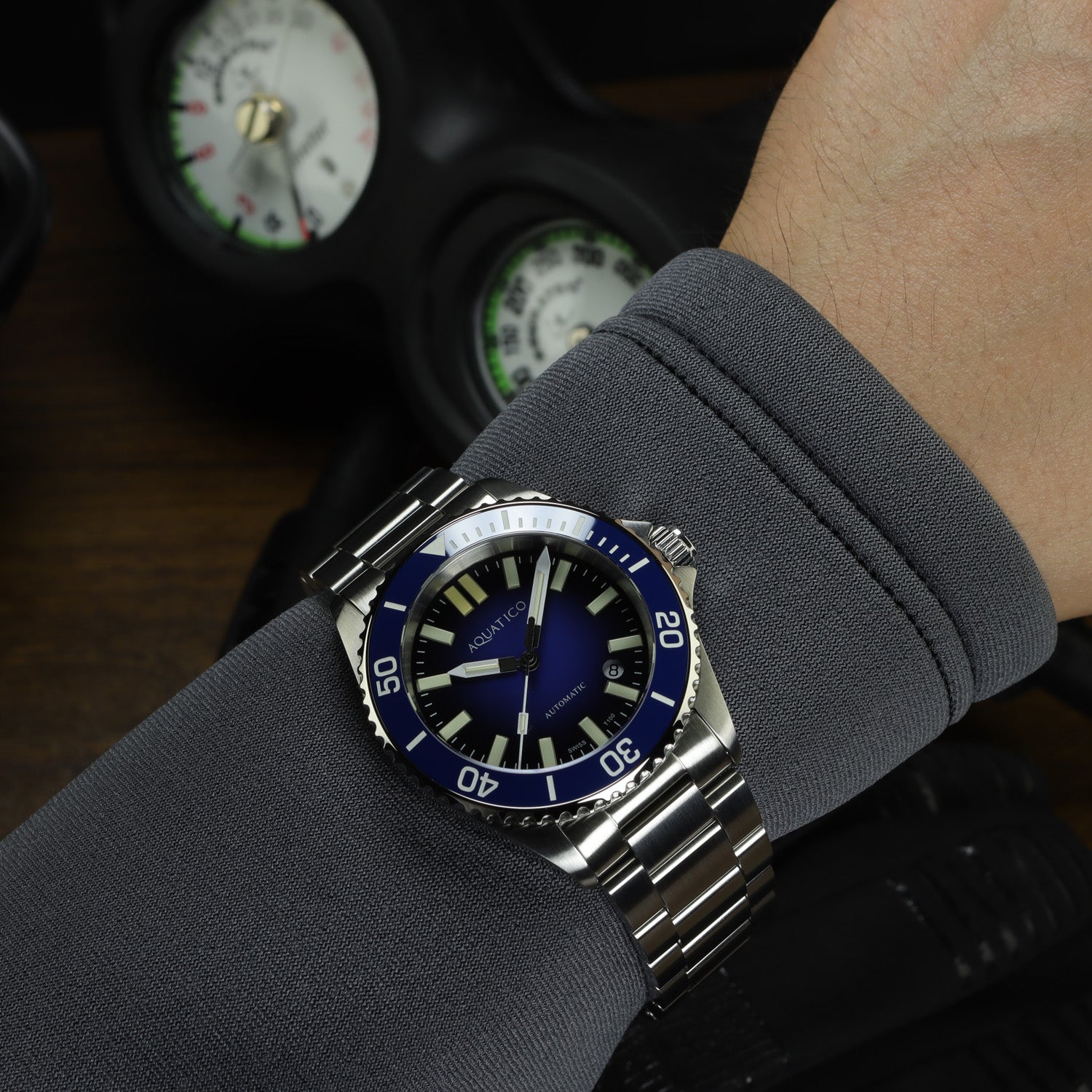 Men's Tritium Watch with Blue Dial