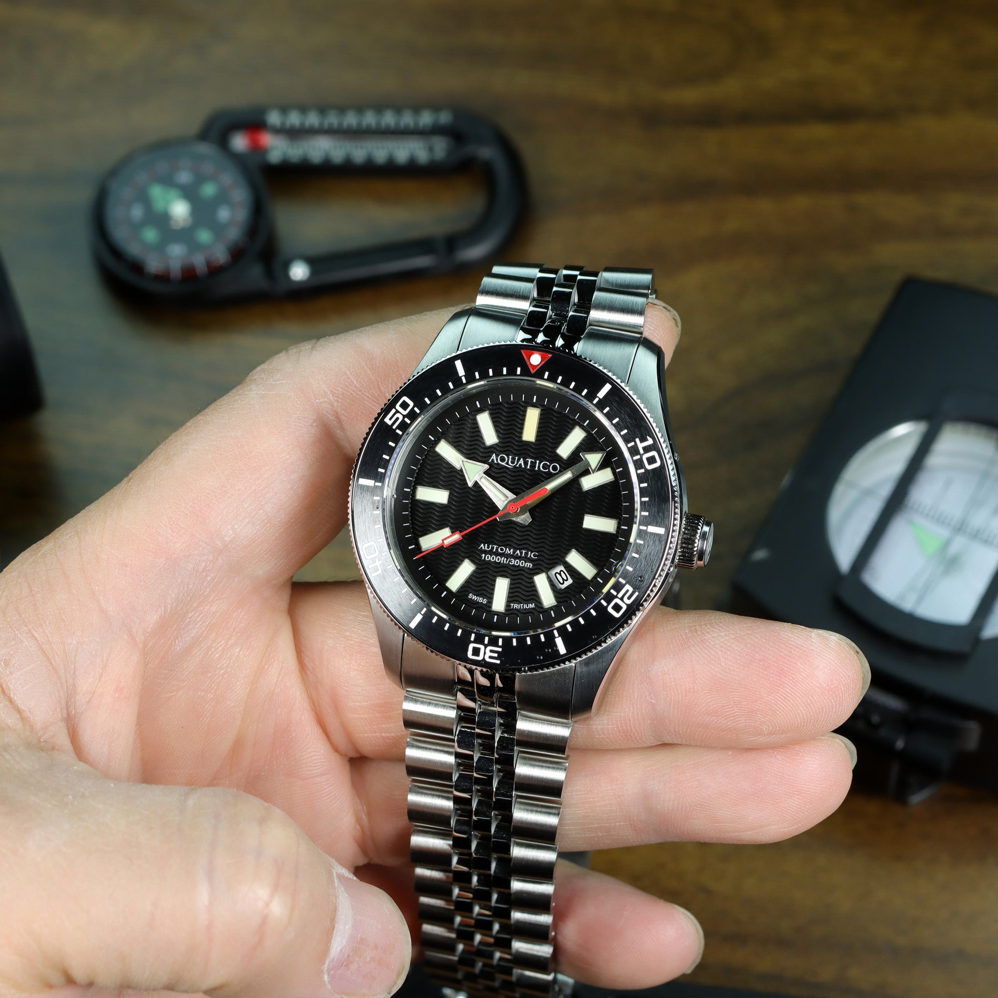 Best 42mm Black Dial Tritium Watch