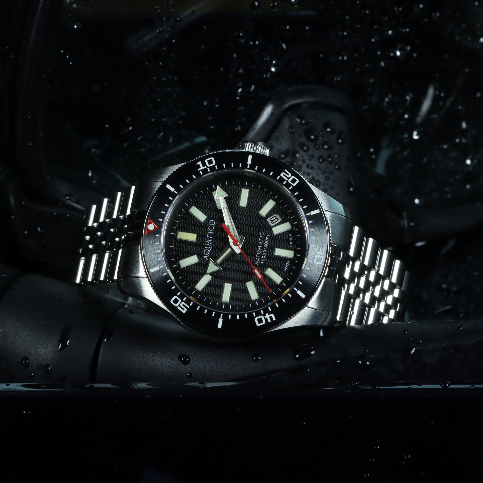 Aquatico Steel Man Blue Dial Ceramic Bezel Watch (SWISS MADE