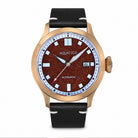 Red aventurine dial watch with a luminous natural stone texture and deep crimson sparkle.